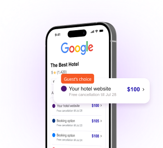 Mobile rate match feature illustration on Exely website
