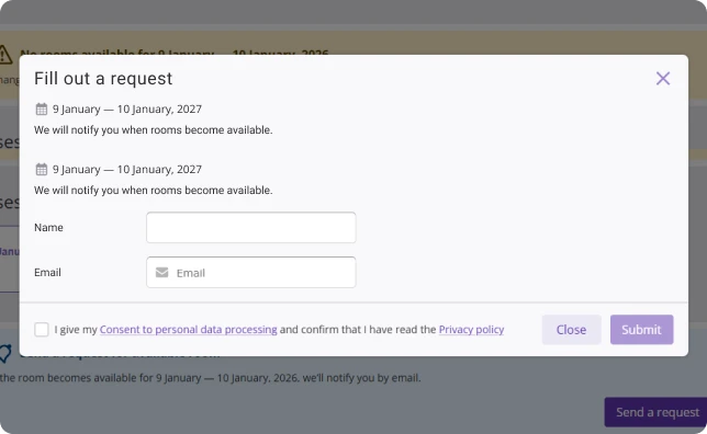 Automated waitlist request form