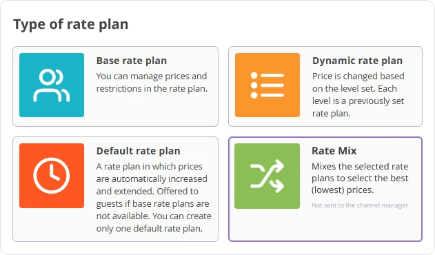Rate Mix settings