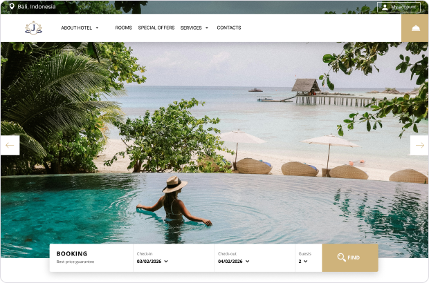 Infinity pool Bali beach view