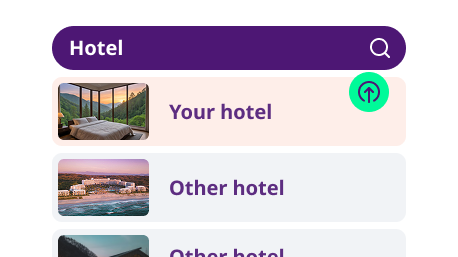 Hotel listing search view